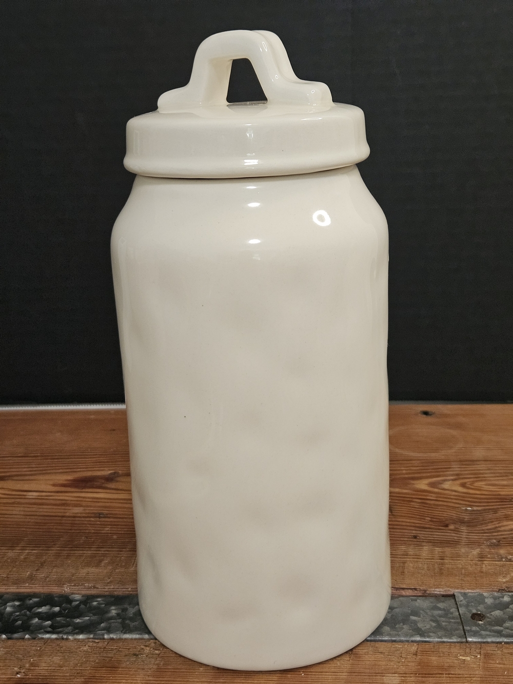 Rae Dunn Cream Ceramic Canister with Yellow Butterfly - Picture 2 of 8